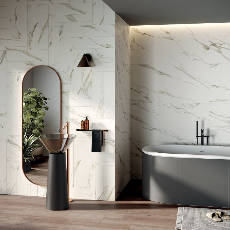 Sensi Signoria Calacatta Michelangelo 120x120 Antique 3D - Gres Porcellanato di ABK - Prezzo solo €173.56! Compra ora su CEGO CERAMICHE