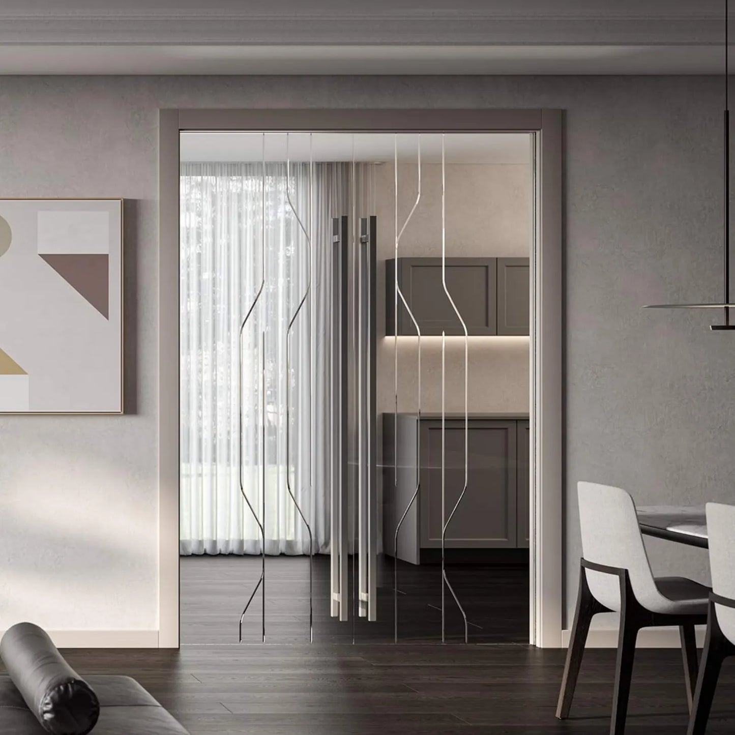 Bertolotto Geometrica Alaska - Plana Argento (scorrevole esterno muro su binario)