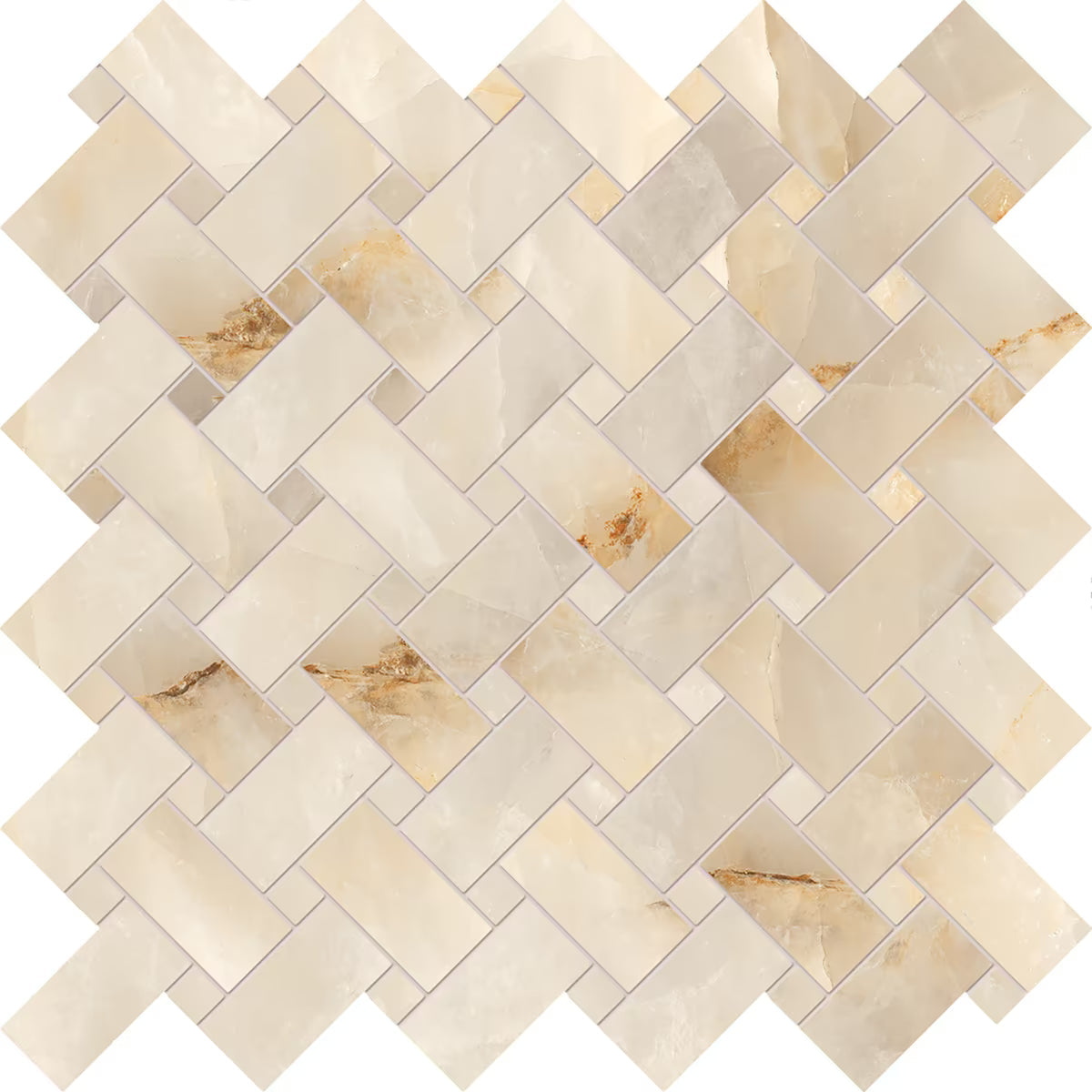 Emilceramica Tele di Marmo Crystal Extra Ivory Full Lappato Mosaico Intrecci 30x30