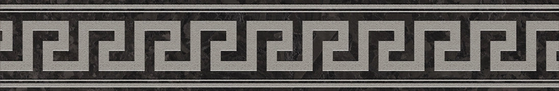 Versace Meteorite Fascia Greca Nero/Platino 9,8x60 Lappato