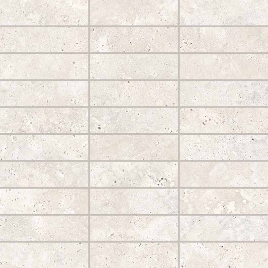 Keope Trevi Cross White Mosaico Listelli 30x30 Spazzolato R10