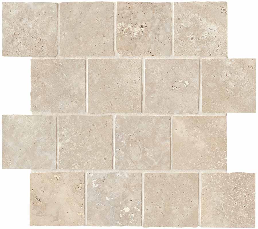 Keope Trevi Cross Walnut Mosaico Burattato 31x31 Spazzolato R10