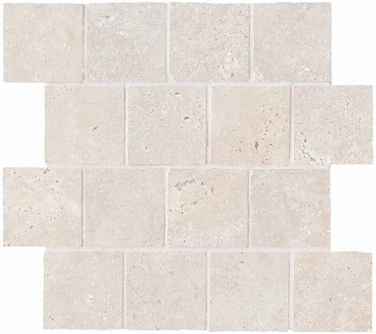 Keope Trevi Cross Pearl Mosaico Burattato 31x31 Spazzolato R10