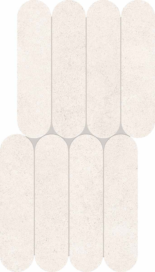 Keope Grace White Mosaico Biscuits 28,5x55,5 Spazzolato R10