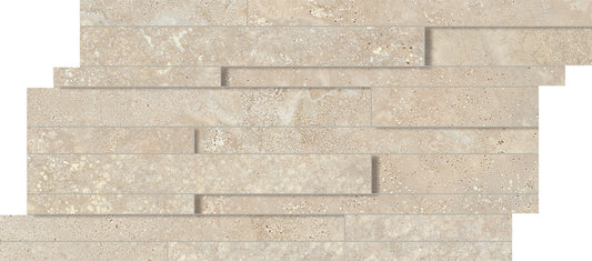 Keope Trevi Cross Walnut Mosaico Multispessore 30x60 Spazzolato R10