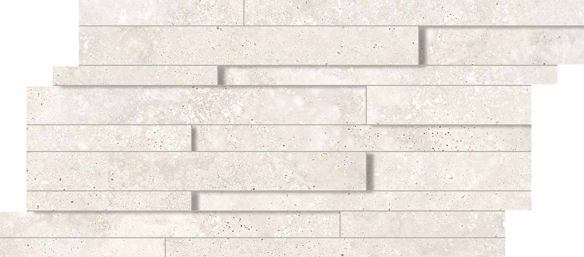 Keope Trevi Cross White Mosaico Multispessore 30x60 Spazzolato R10