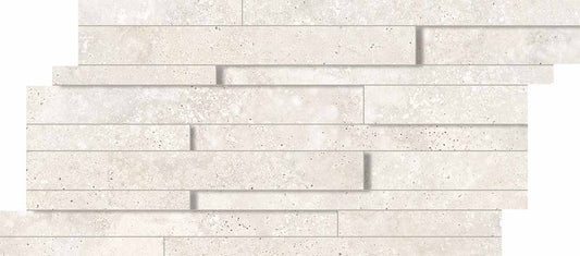 Keope Trevi Cross White Mosaico Multispessore 30x60 Spazzolato R10