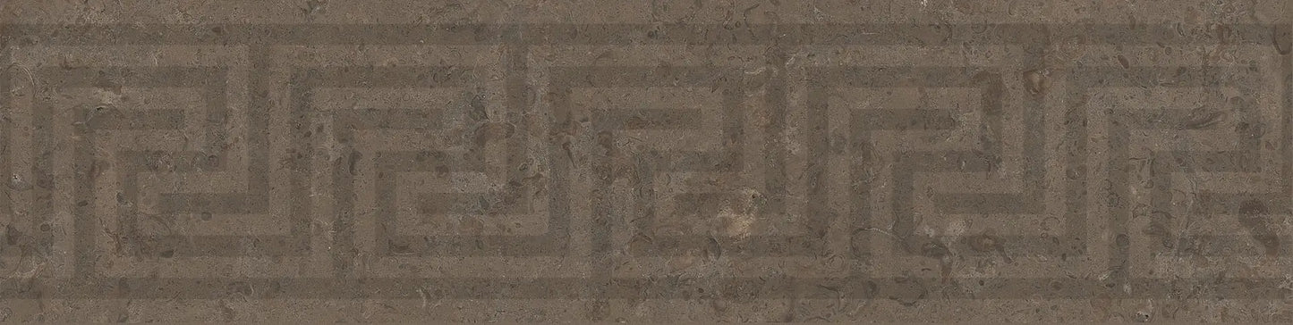 Versace V Stone Border Brown 15x60 Lappato