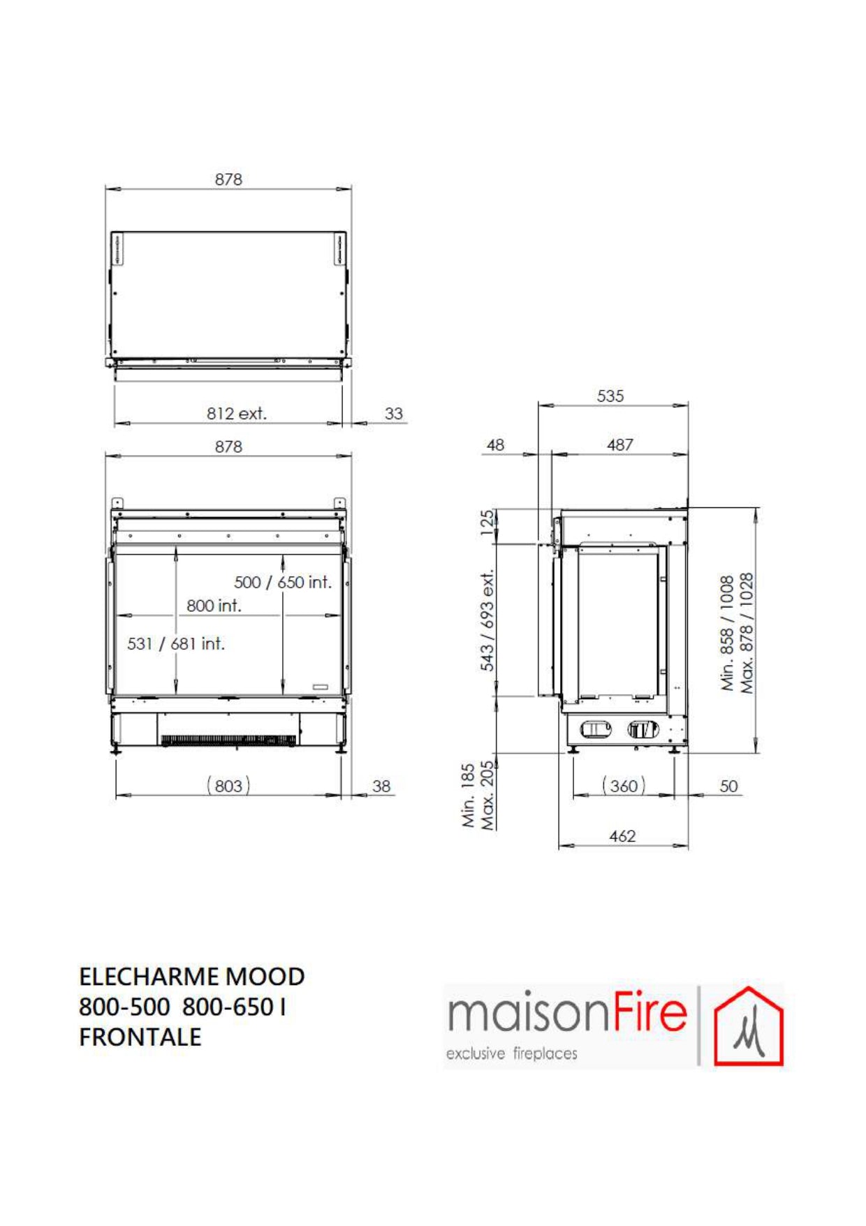 Camino ad acqua Elecharme mood frontale 800-500 maisonFire - Camini elettrici ad acqua di maisonFire - Prezzo solo €9089! Compra ora su CEGO CERAMICHE