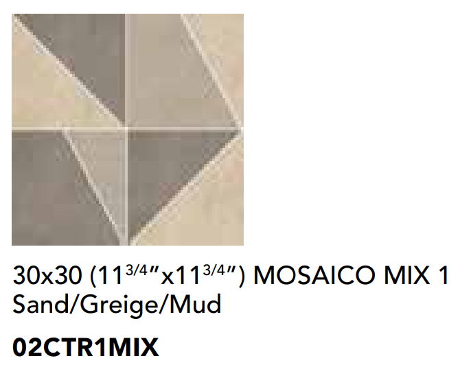 Castelvetro Terrae Mix Sand/Greige/Mud 30x30