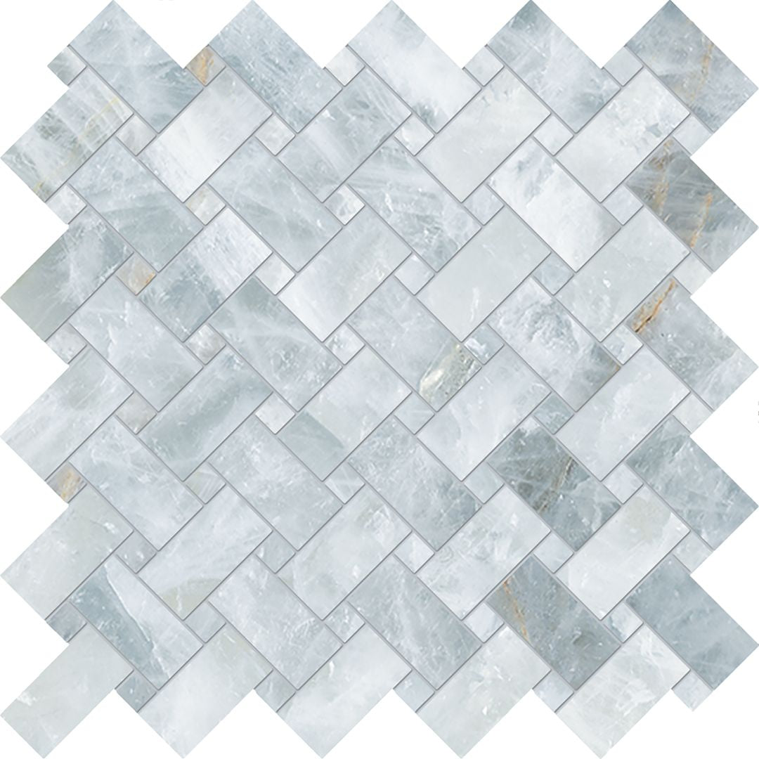 Emilceramica Tele di Marmo Precious Crystal Azure Silktech Intrecci 30x30