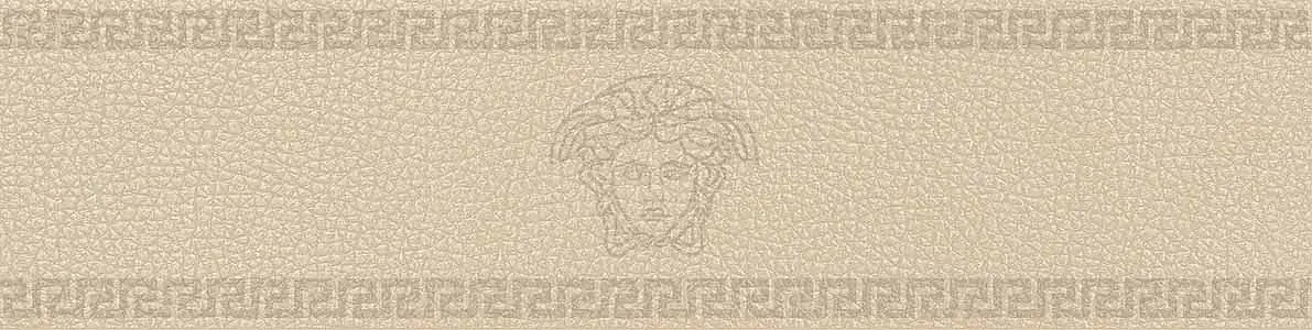Versace Leatherwood Border Medusa Cuir Beige 15x60