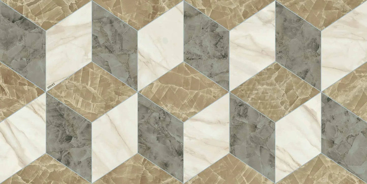 Versace Tarsia Cubical Avorio 60x120 Lux 3D