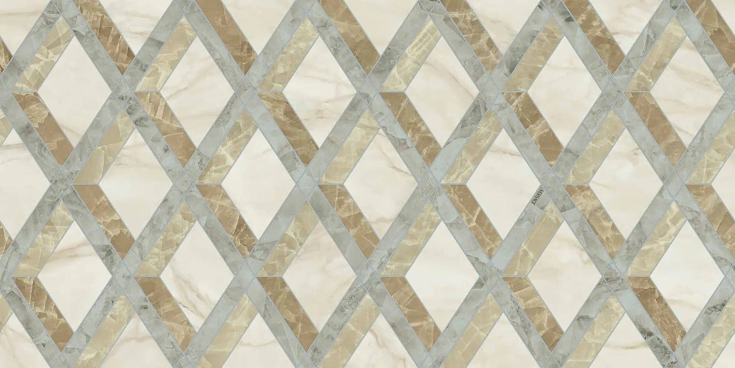 Versace Tarsia Lozenge Avorio 60x120 Lux 3D