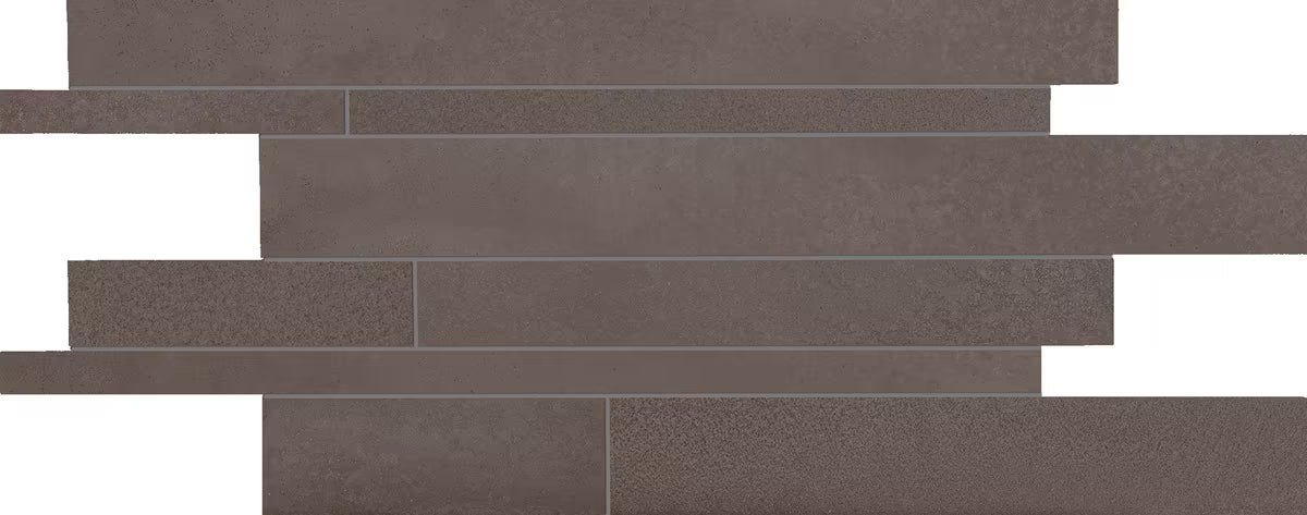 Ergon Tr3nd Brown Concrete Mosaico Listelli 30x60 Naturale R10