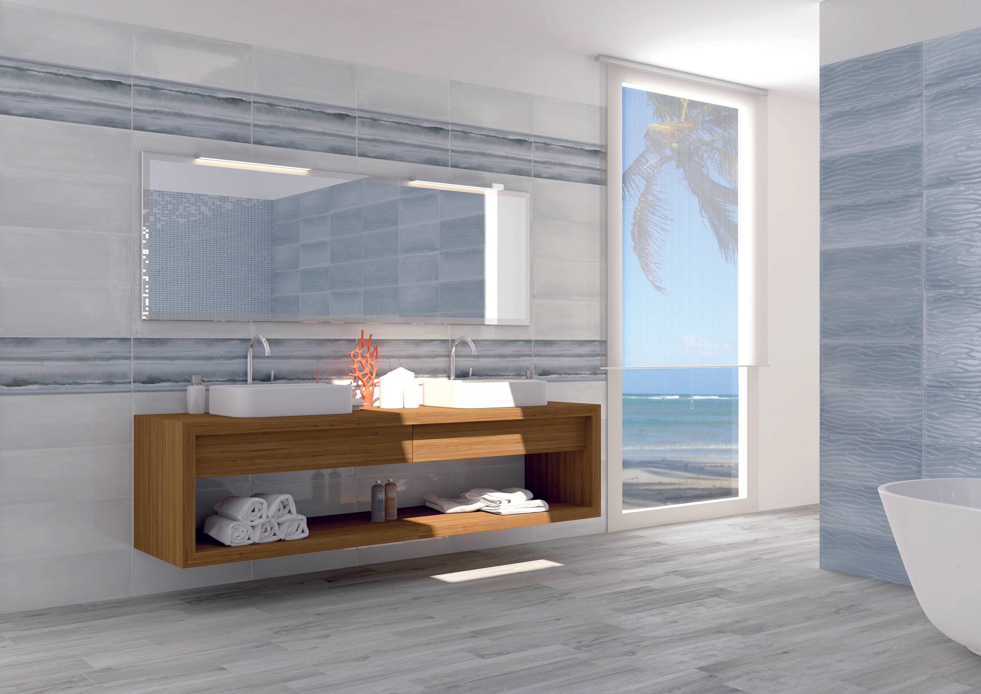 Caribe Inserto Paradiso Grey 20x50 - Pasta Bianca di Paul Ceramiche - Prezzo solo €67.99! Compra ora su CEGO CERAMICHE