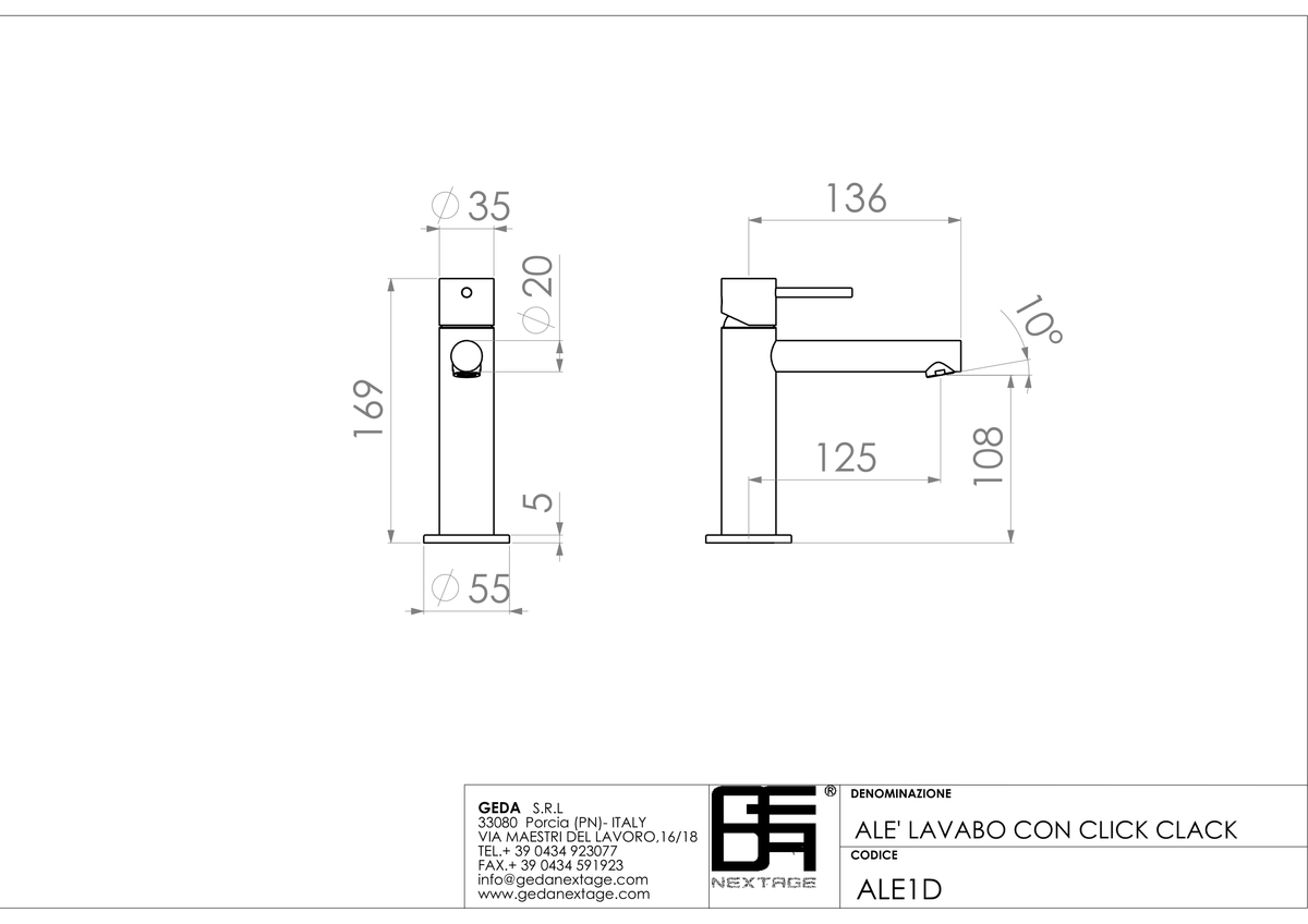 Geda ALE1D - scheda tecnica