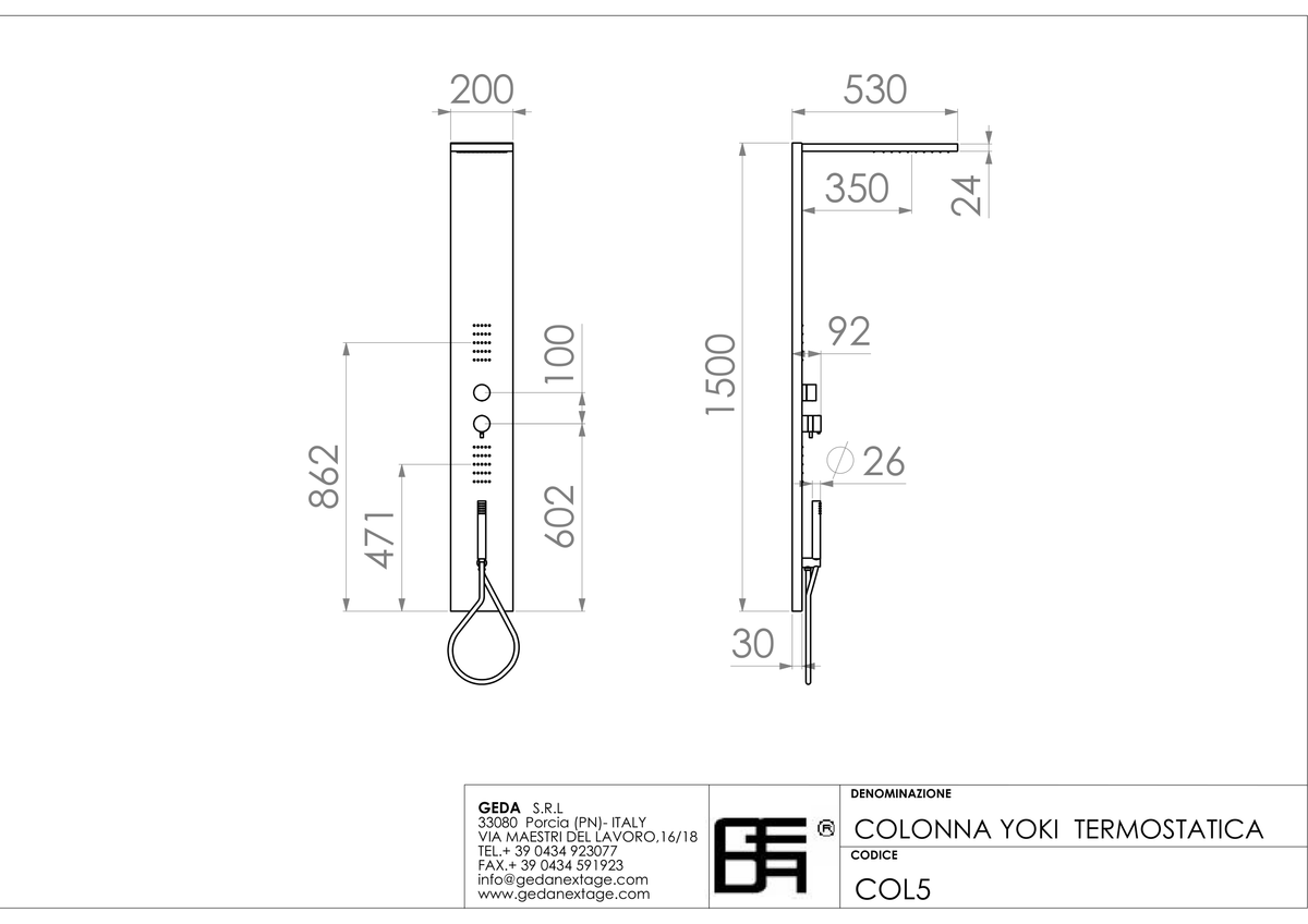 Geda COL5 - scheda tecnica