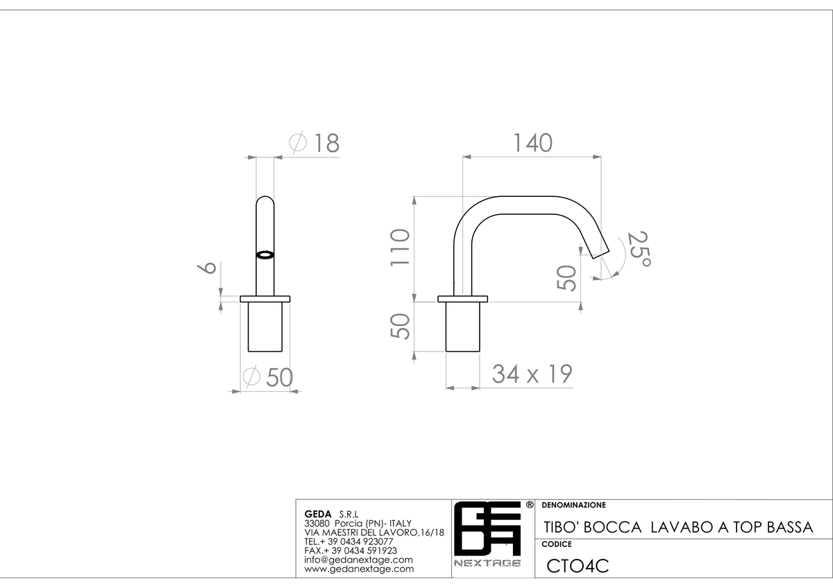 Geda CTO4C - scheda tecnica