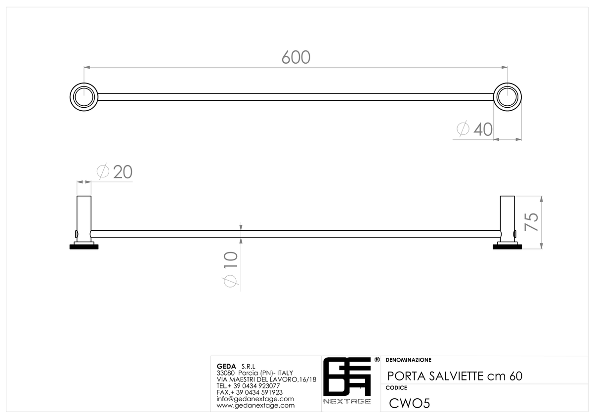Geda CWO5 - scheda tecnica