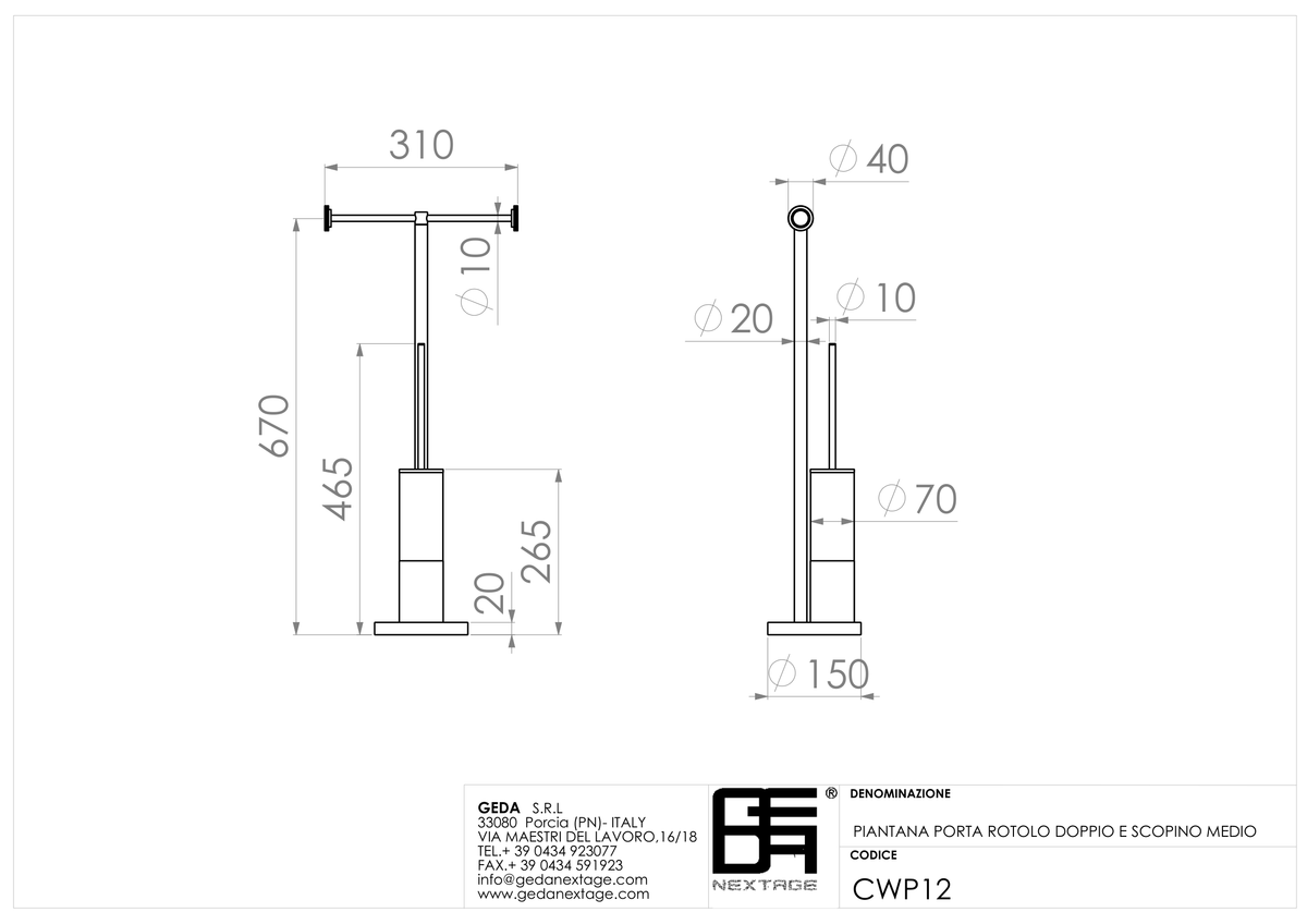 Geda CWP12 - scheda tecnica