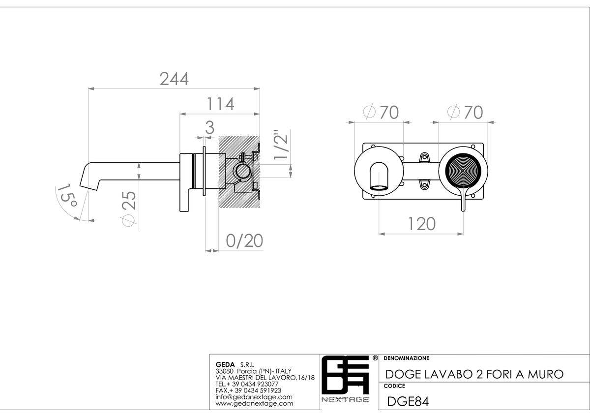 Geda DGE84 - scheda tecnica