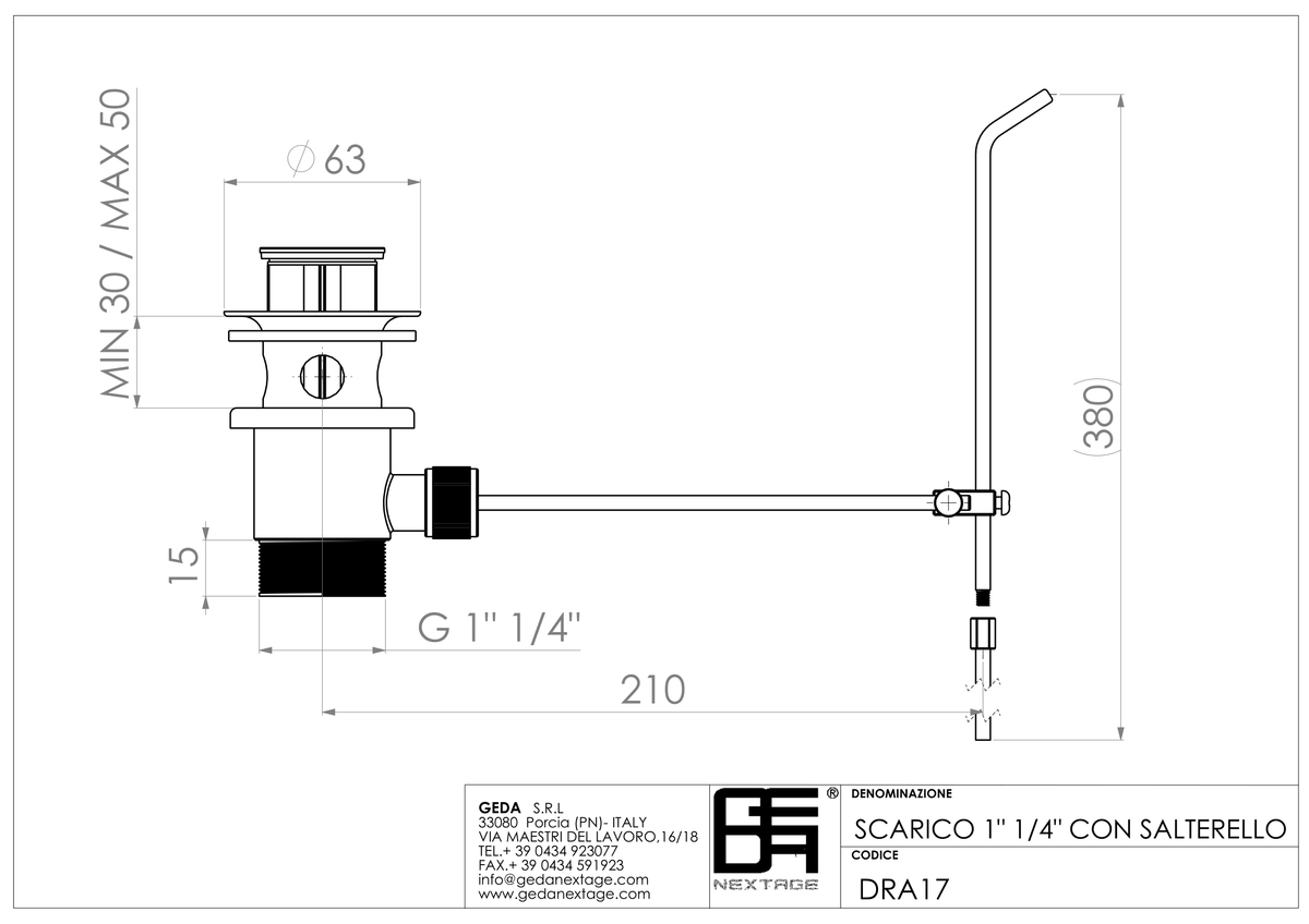 Geda DRA17 - scheda tecnica