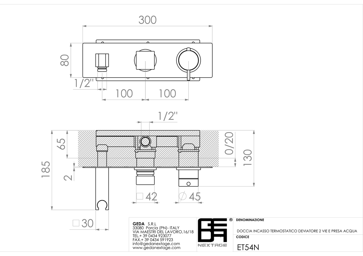 Geda ET54N - scheda tecnica