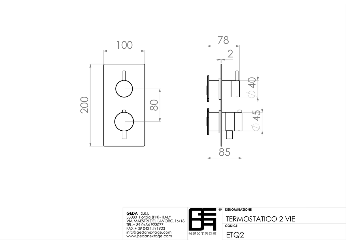 Geda ETQ2 - scheda tecnica