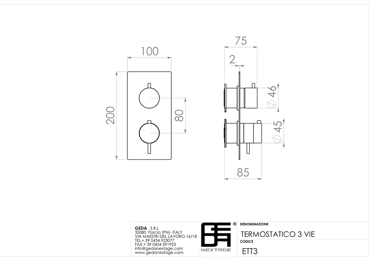 Geda ETT3 - scheda tecnica