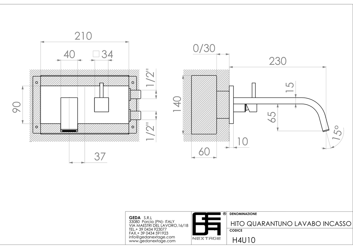 Geda H4U10 - scheda tecnica