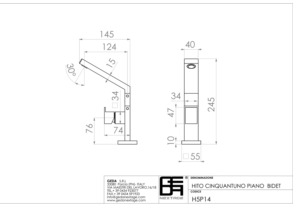 Geda H5P14 - scheda tecnica