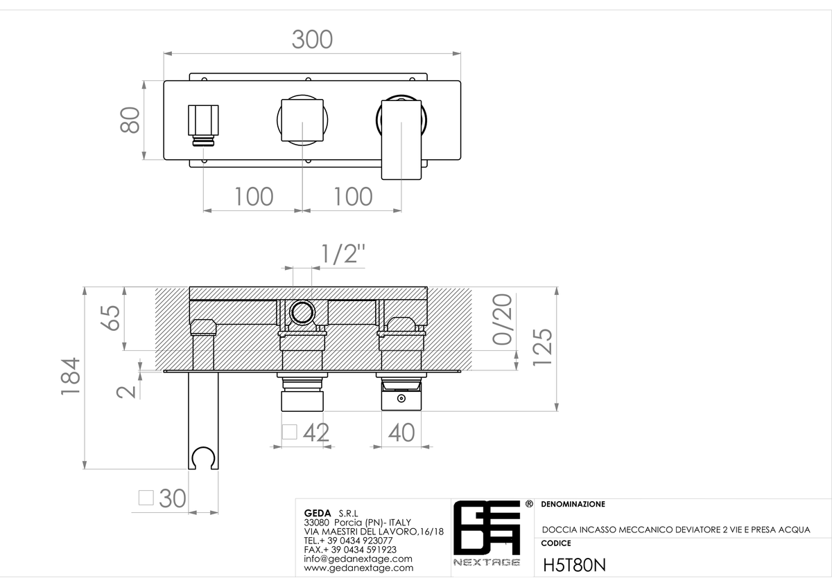 Geda H5T80N - scheda tecnica