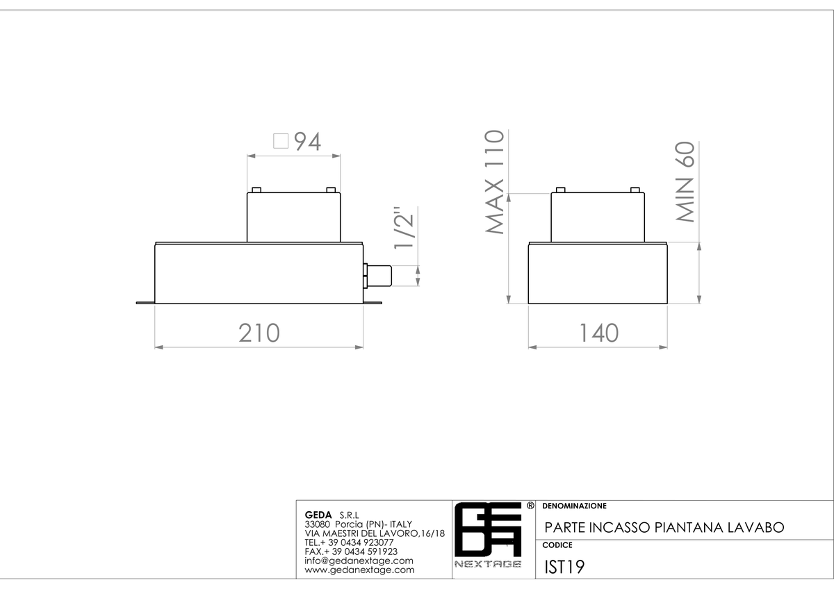 Geda IST19 - scheda tecnica