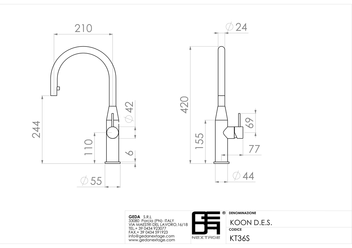 Geda KT36S - scheda tecnica