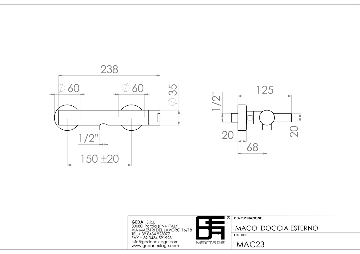Geda MAC23 - scheda tecnica