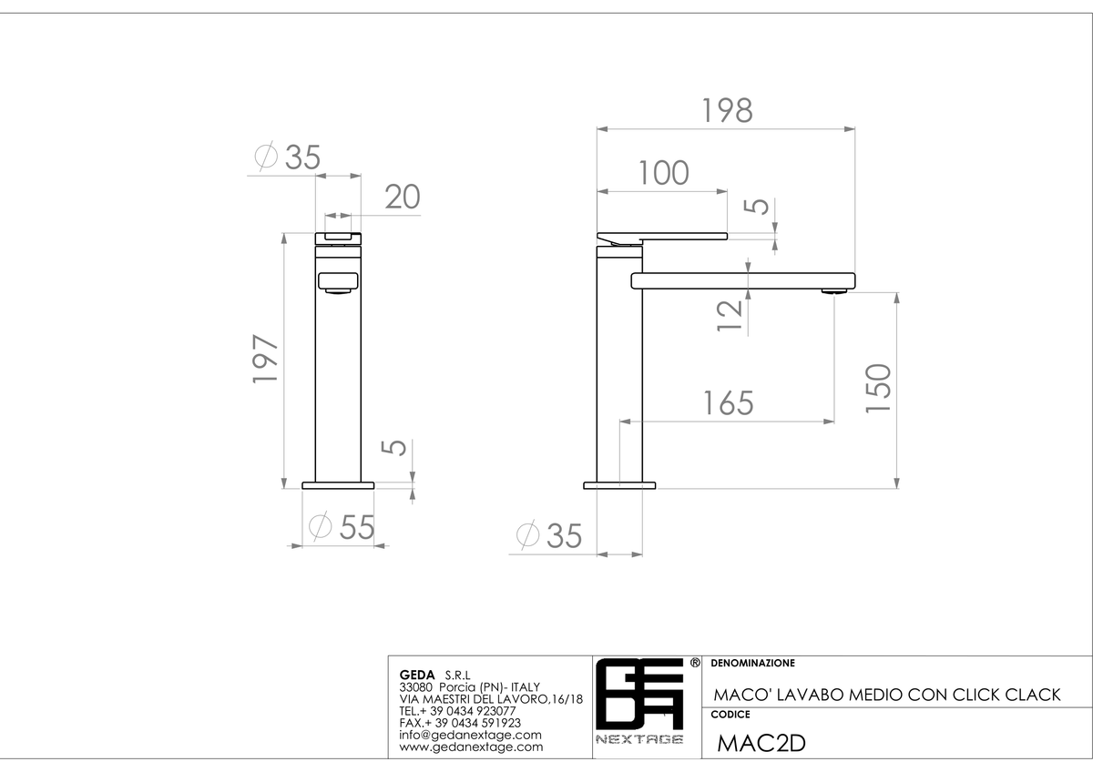 Geda MAC2D - scheda tecnica