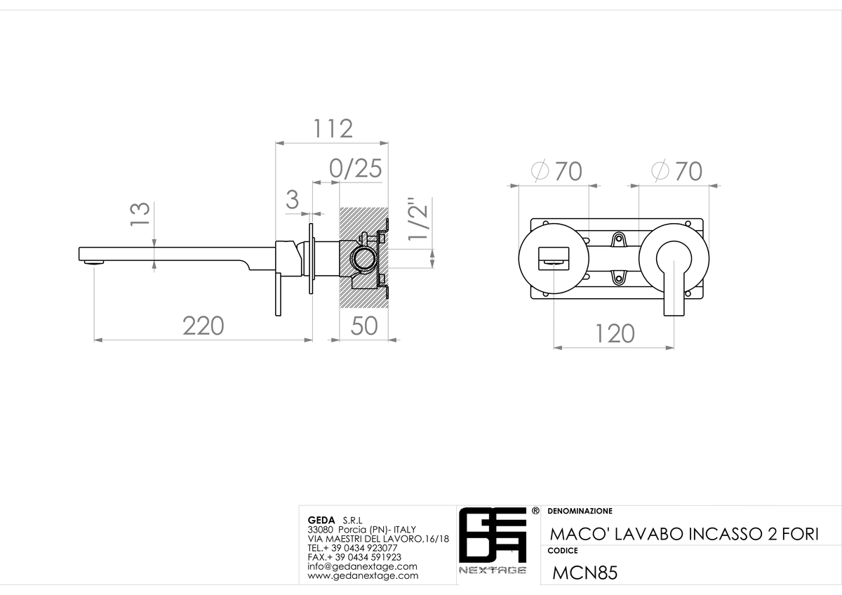 Geda MCN85 - scheda tecnica