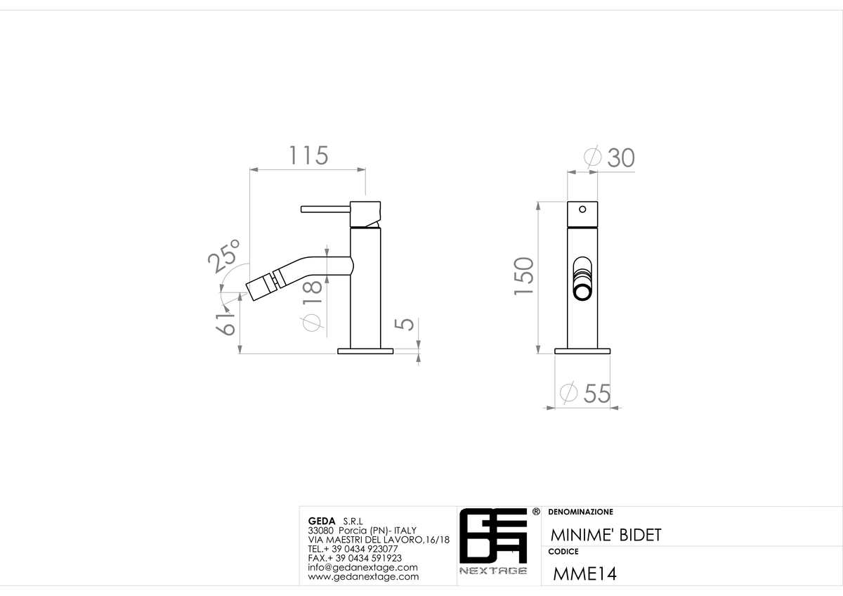 Geda MME14 - scheda tecnica