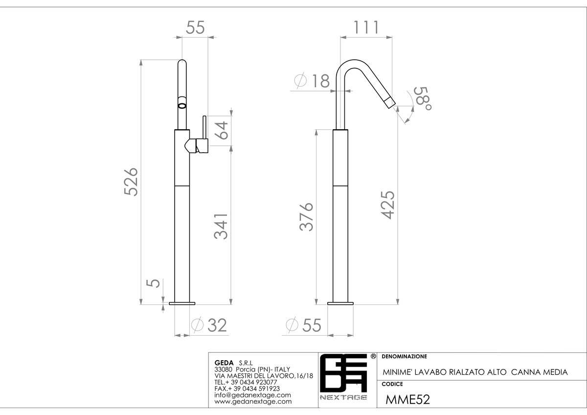 Geda MME52 - scheda tecnica