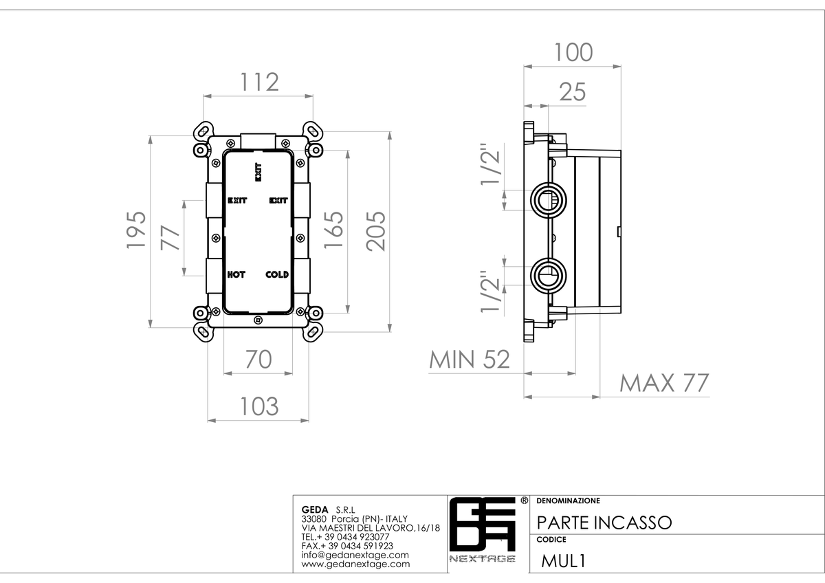 Geda MUL1 - scheda tecnica