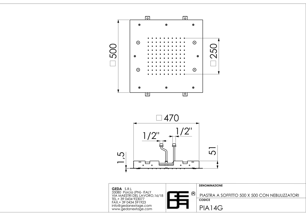 Geda PIA14G - scheda tecnica