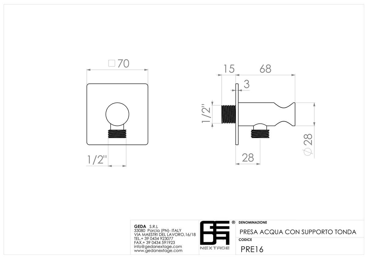 Geda PRE16 - scheda tecnica