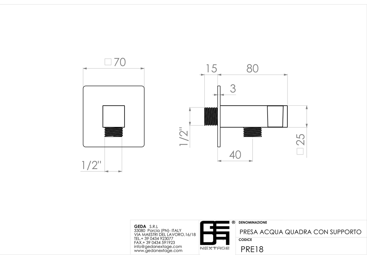 Geda PRE18 - scheda tecnica