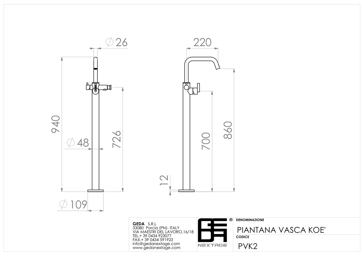 Geda PVK2 - scheda tecnica
