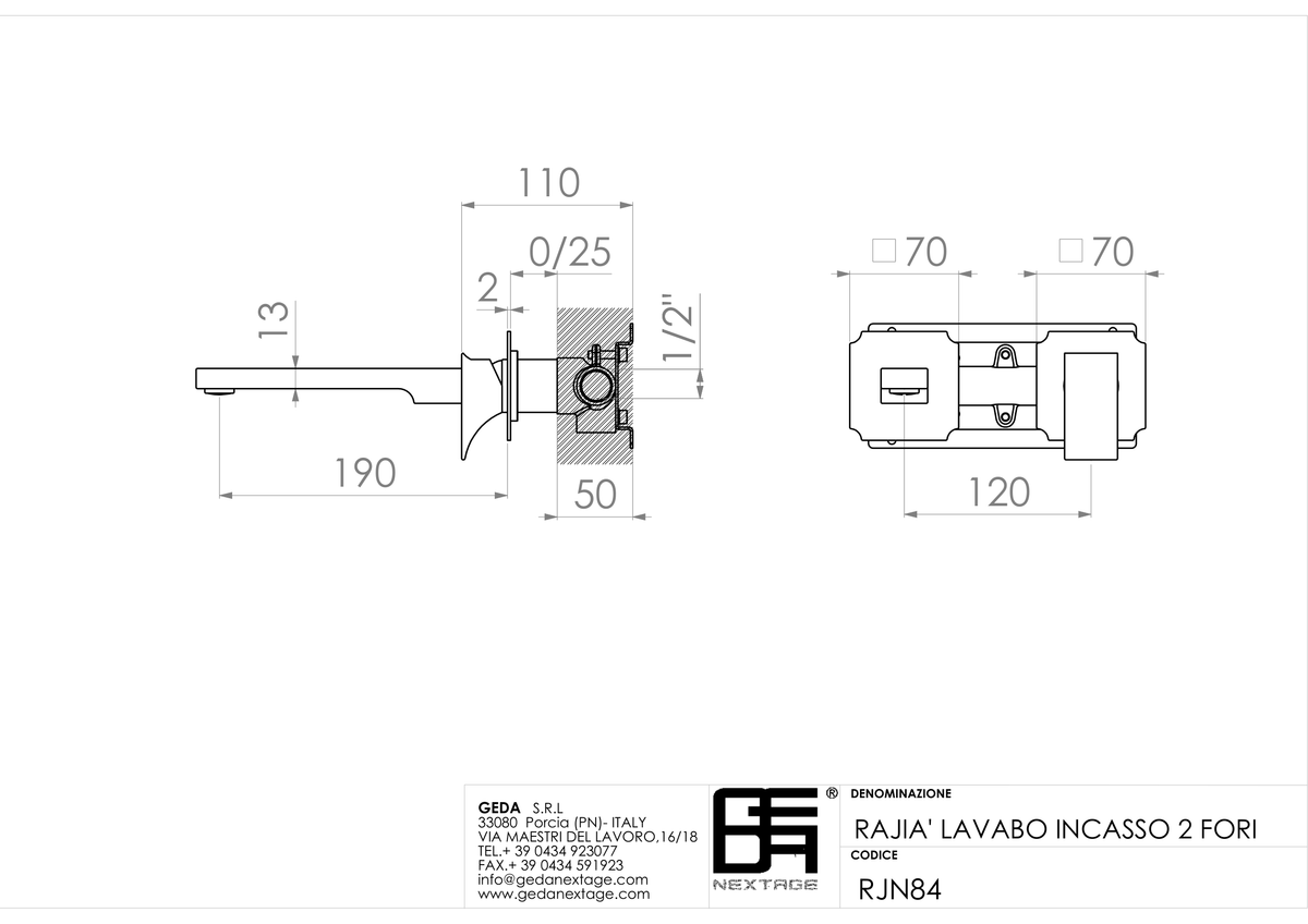 Geda RJN84 - scheda tecnica