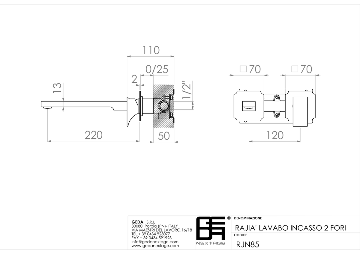 Geda RJN85 - scheda tecnica