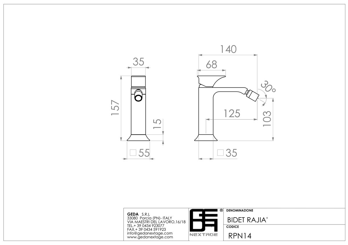 Geda RPN14 - scheda tecnica