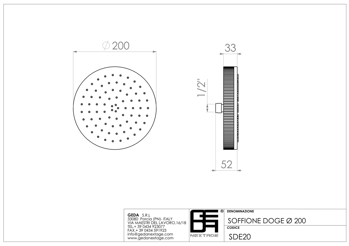 Geda SDE20 - scheda tecnica