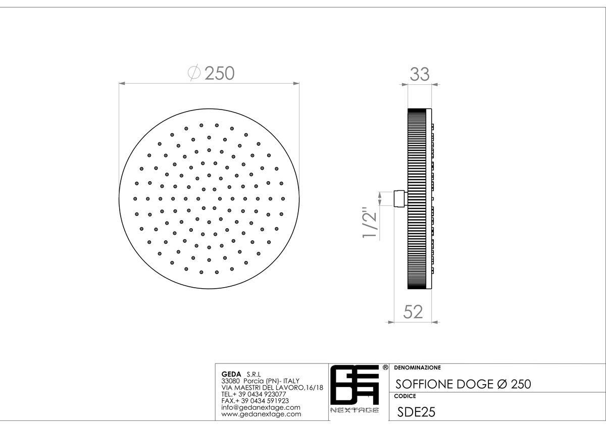 Geda SDE25 - scheda tecnica